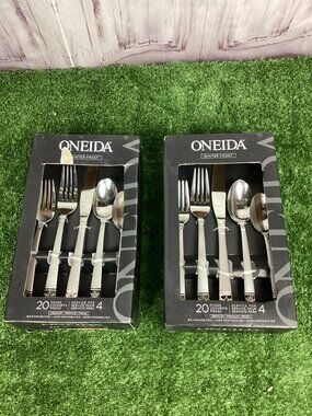 Oneida Winter Frost Snowflake Stainless Flatware 8 Place Setting for 5 (40 Pcs)